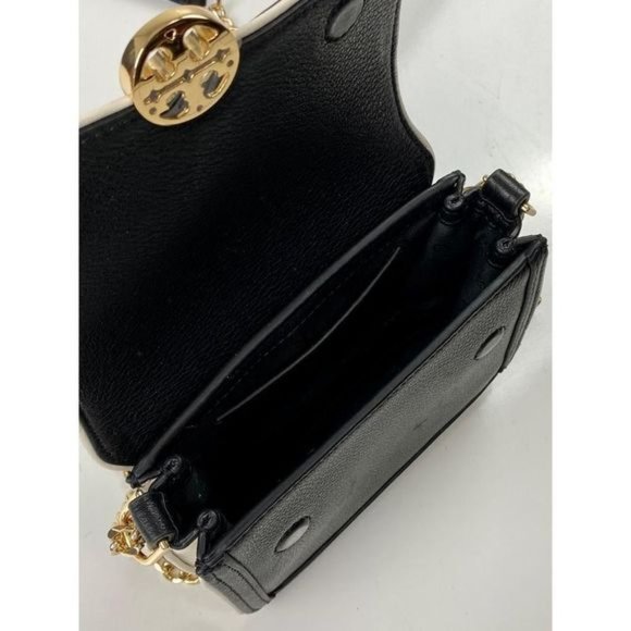 Tory Burch Duet Chain Convertible Shoulder Bag Black Ivory Gold 6.5 x 2.5 x 5 N0 - Picture 7 of 10
